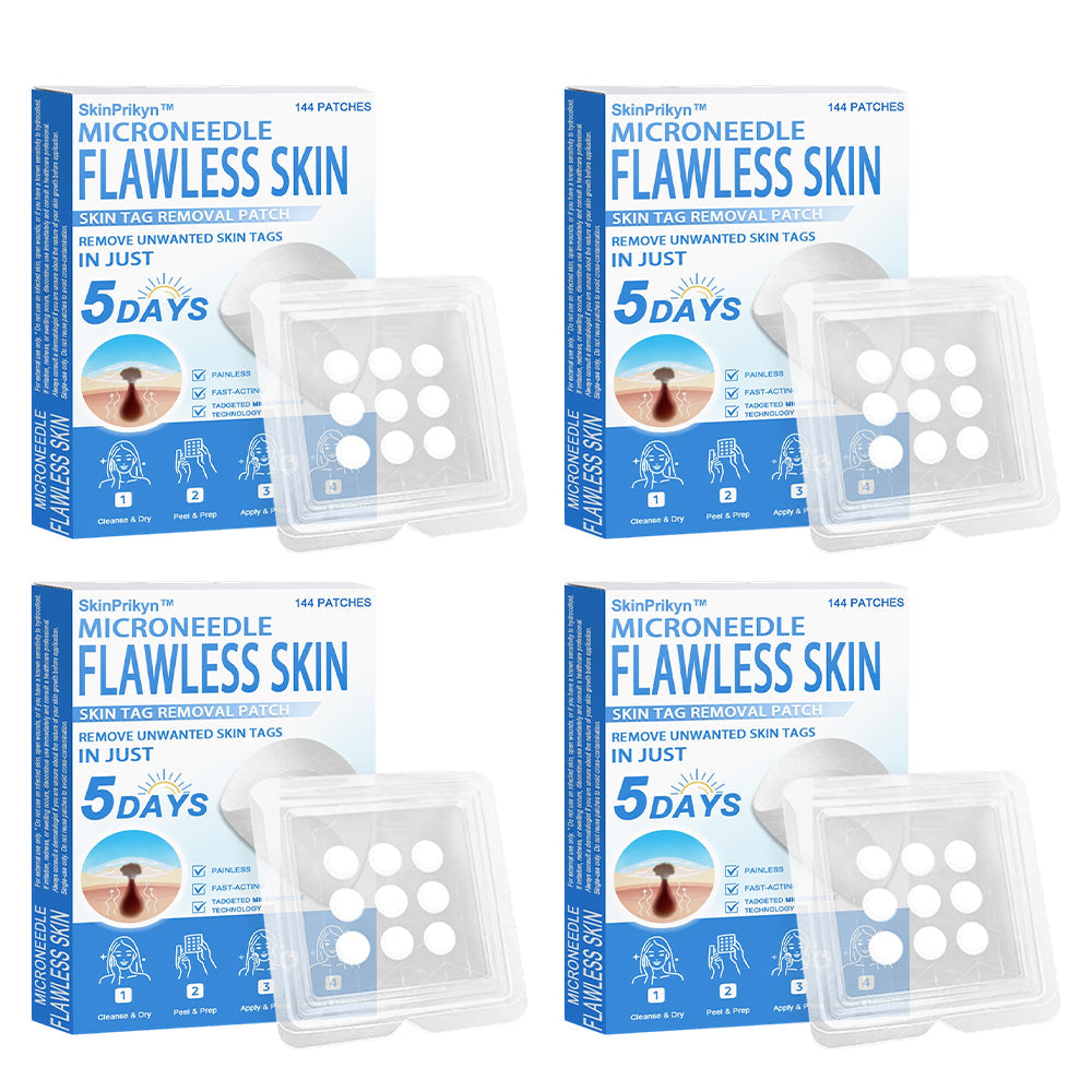 🎁 SkinPrikyn™ 2-in-1 Microneedle & Hydrocolloid Patch | Raised Moles,Acne, Flat Warts & Skin Tags Remover | Improves Wrinkles, Scars & Blemishes | Invisible Pimple Patches for Face & Body | 144 Count