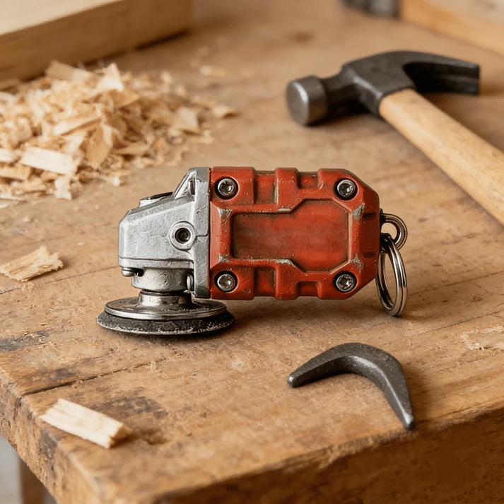 🛠️2-in-1 Mini Grinder Keychain: On-the-Go Smoothing Tool + Tool Enthusiast Collectible