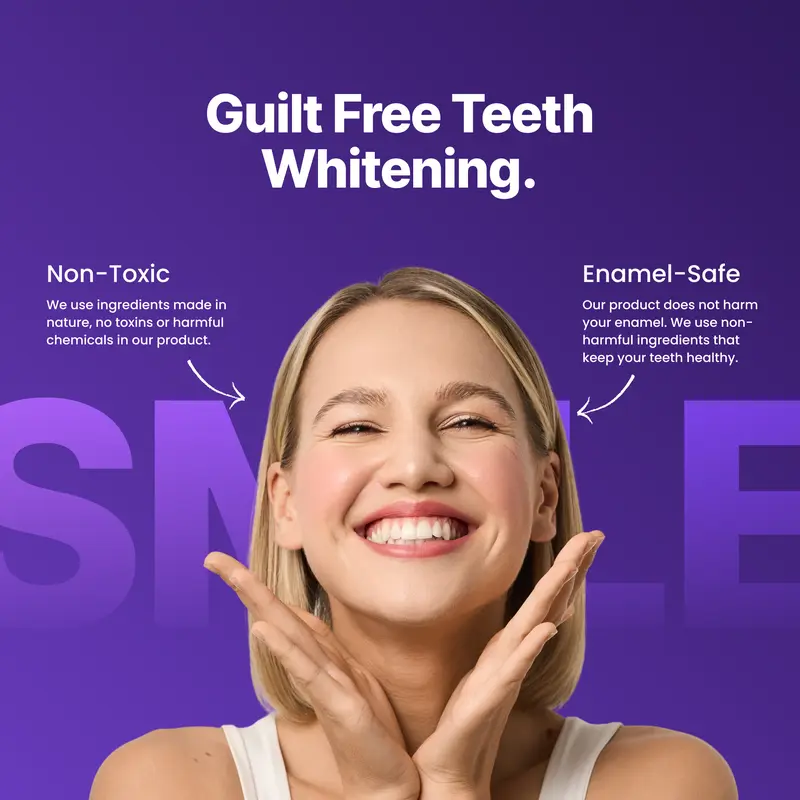 🦷Purple Teeth Whitening Strips🦷 - 7/21 Whitening Sessions - Safe for Enamel - Non Sensitive Teeth Whitening - Peroxide-Free