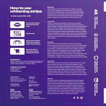 🦷Purple Teeth Whitening Strips🦷 - 7/21 Whitening Sessions - Safe for Enamel - Non Sensitive Teeth Whitening - Peroxide-Free