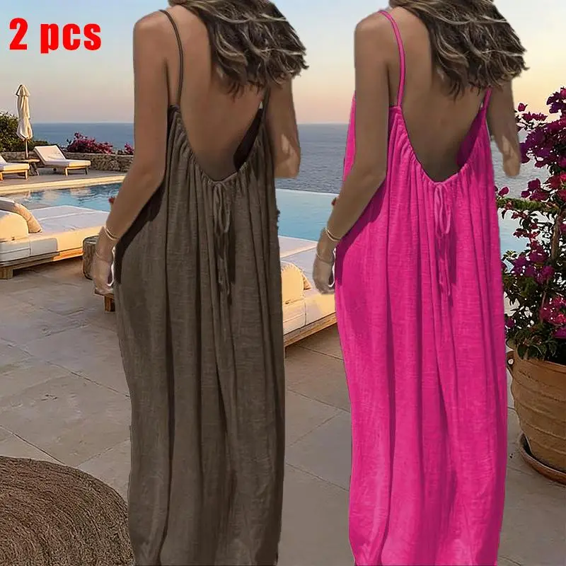 2pcs brown/hot Pink