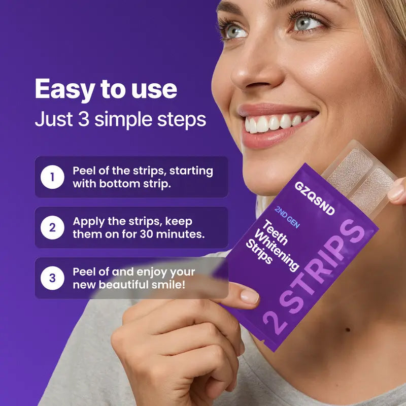 🦷Purple Teeth Whitening Strips🦷 - 7/21 Whitening Sessions - Safe for Enamel - Non Sensitive Teeth Whitening - Peroxide-Free